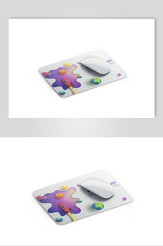 创意卡通插画图案鼠标垫设计展示样机清新卡通插画图案鼠标垫设计展示