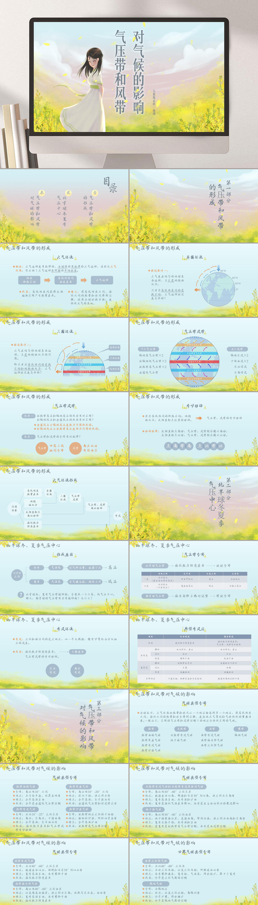 唯美油菜花地理教学课件PPT素材
