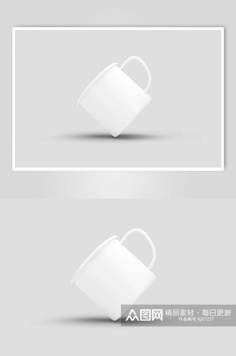 手提包阴影白杯子图案设计样机素材