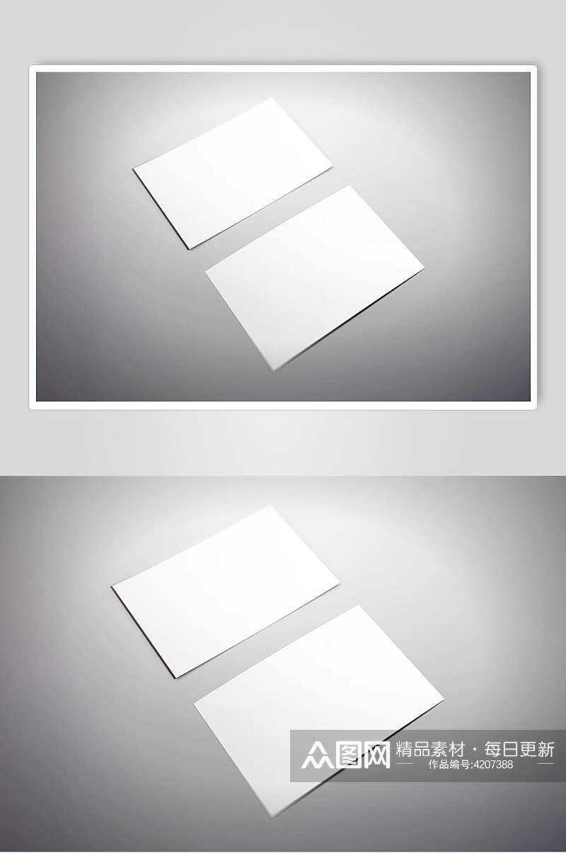 长方形灰白色背景墙贺卡明信片样机素材