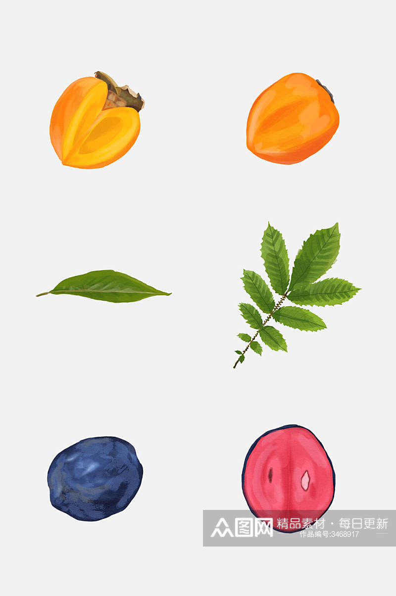 清新水彩食品水果植物花卉免抠设计素材素材