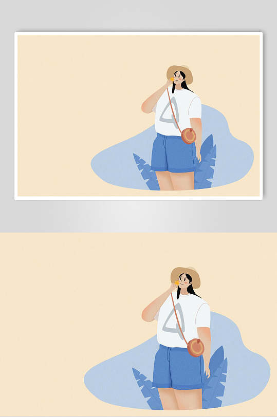 少年黄蓝创意大气清新微笑人物素材