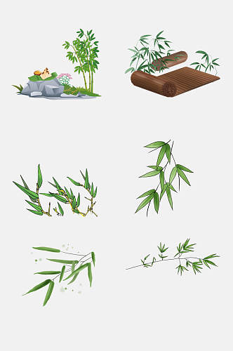 绿叶翡翠竹子竹叶免抠素材