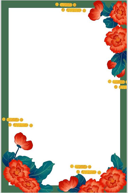 边框山云牡丹花卉元素材立即下载国庆中秋国潮风牡丹边框立即下载中国