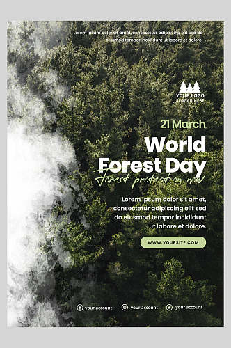 世界森林日英文海报