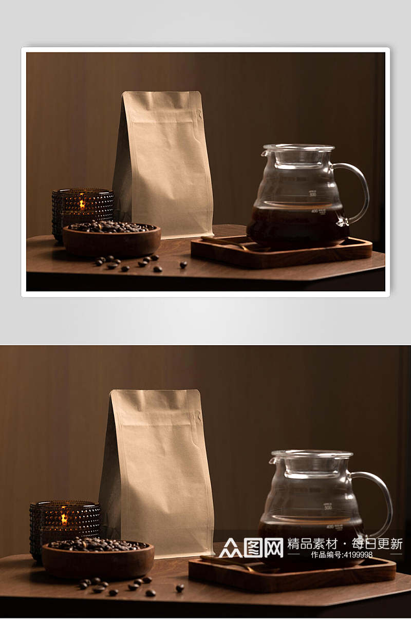杯子创意大气袋子简约咖啡品牌样机素材