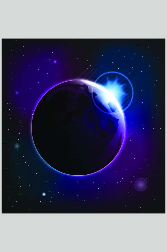 时尚黑蓝创意大气星球光环矢量素材