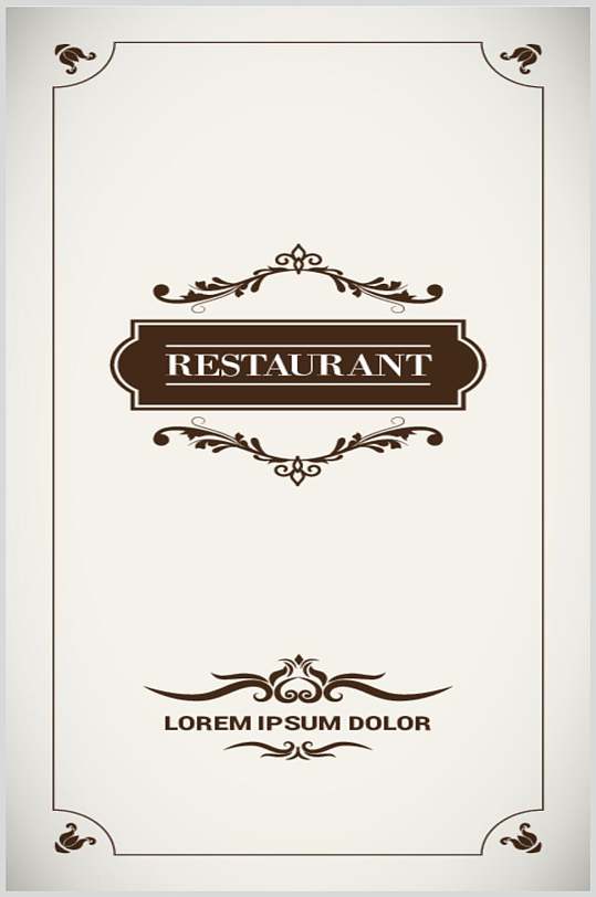 欧式高端西餐厅菜单设计元素