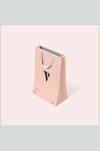 图标粉色创意大气包装盒手提袋样机