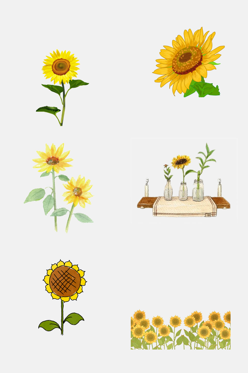 简约花朵阳光向日葵花朵免抠素材素材
