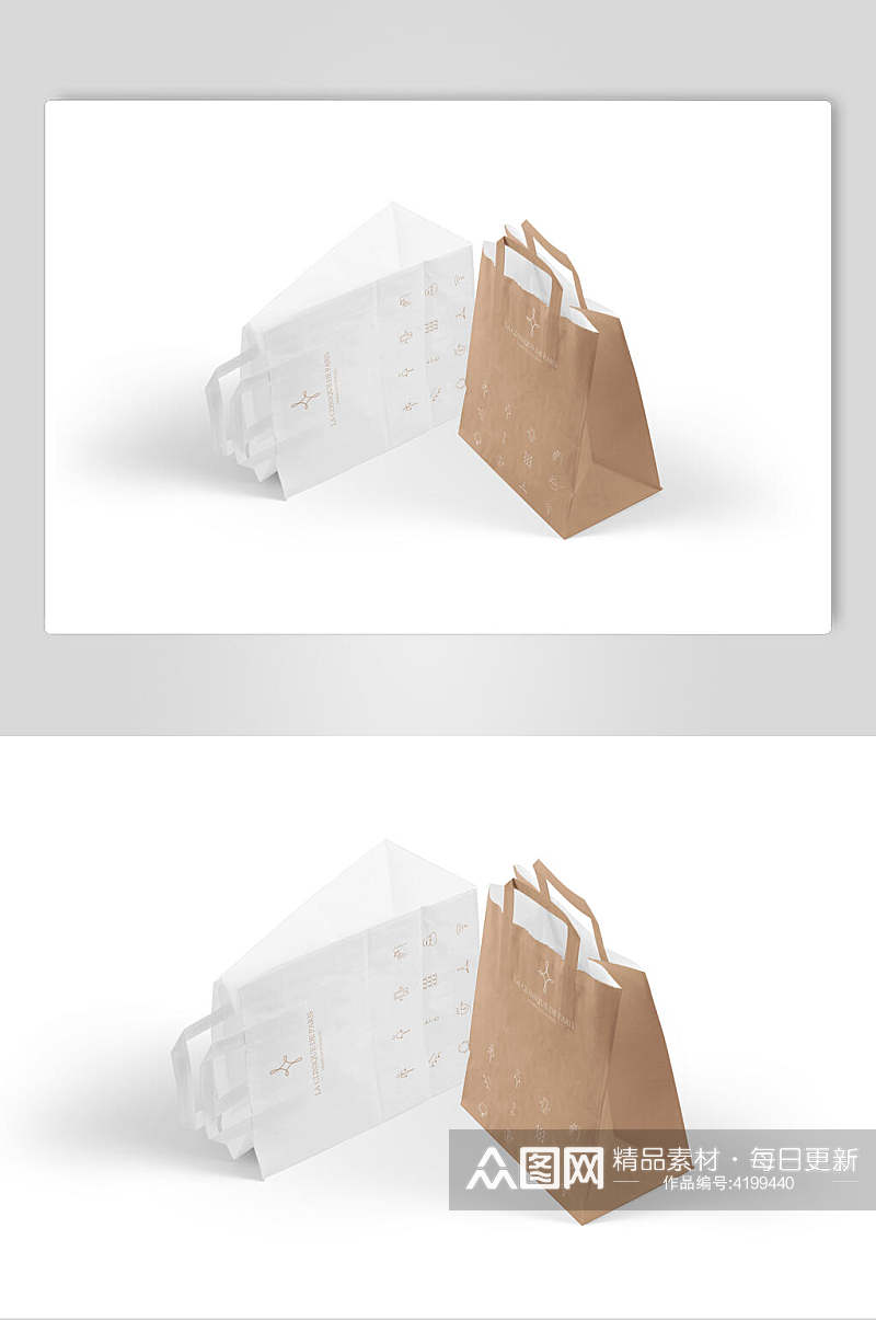 黄白创意大气包装盒手提袋样机素材