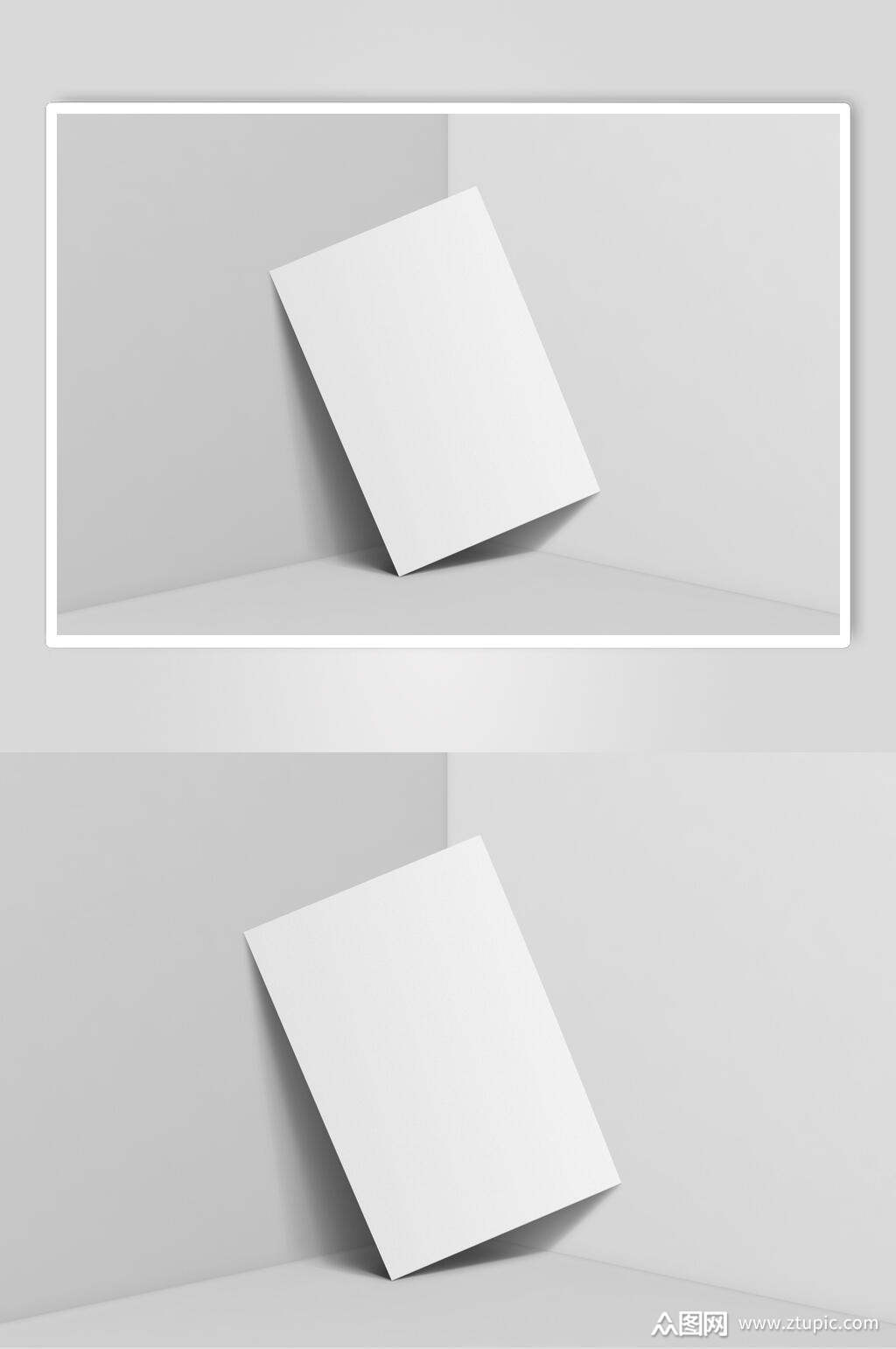 靠墙贺卡明信片样机素材