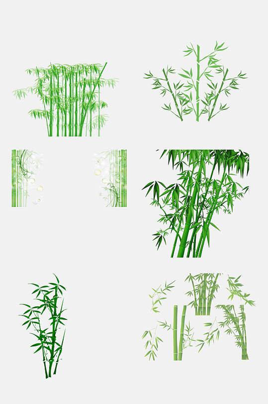 植物熊猫竹子竹叶免抠设计素材