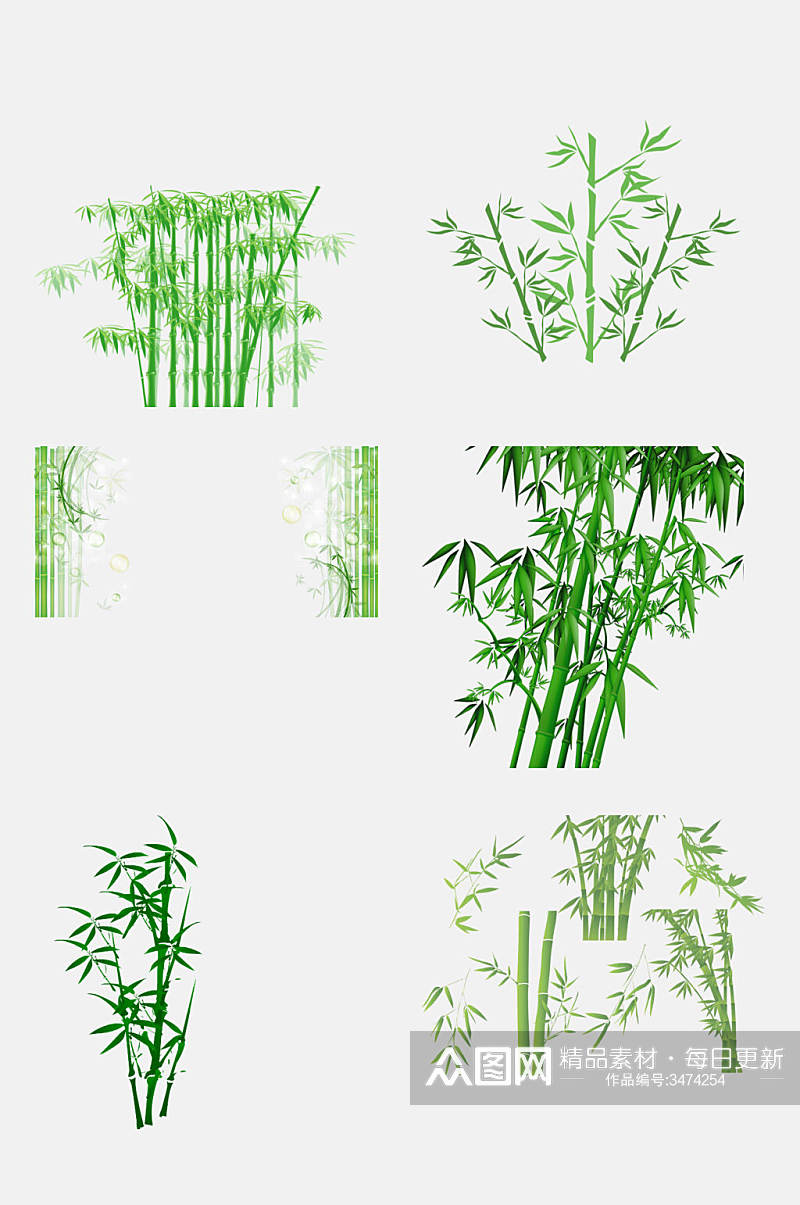 植物熊猫竹子竹叶免抠设计素材素材