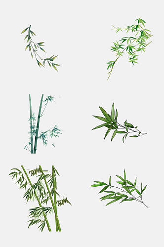 简洁创意熊猫竹子竹叶叶子免抠素材