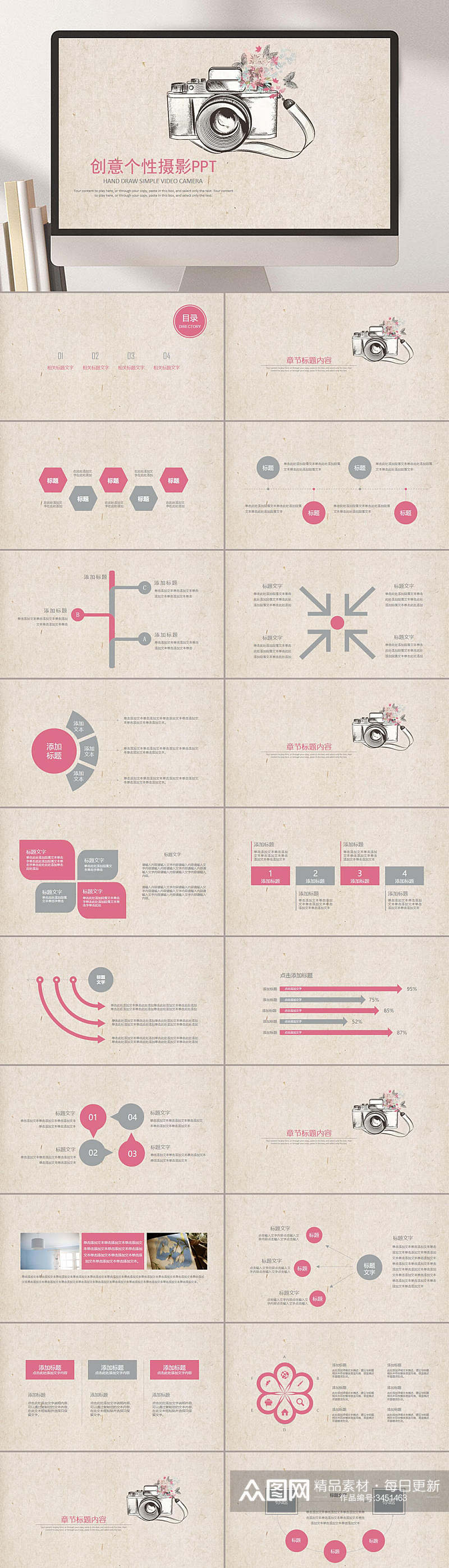 创意个性摄影学习PPT素材