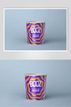 紫色时尚杯子包装图案设计展示样机