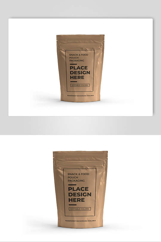 英文黄色袋子食品包装袋自封袋样机