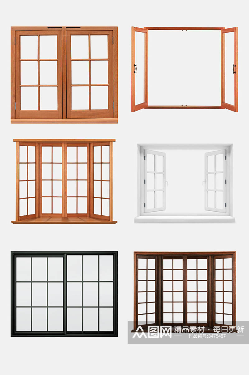 简洁大气边框窗户免抠素材素材