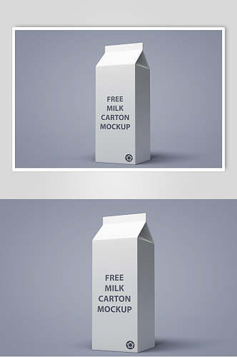 白色牛奶盒包装样机