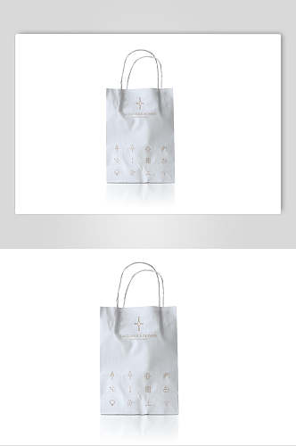 时尚白色创意大气包装盒手提袋样机