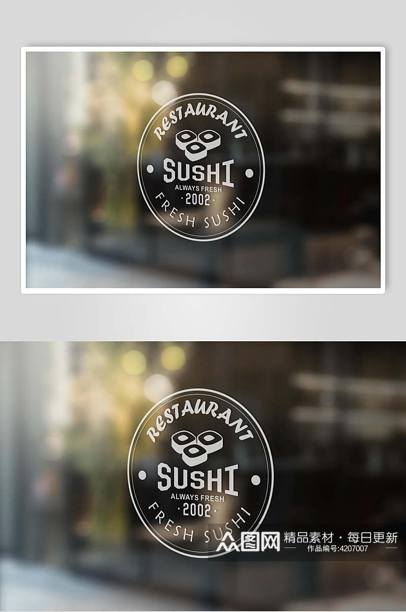 圆形图标创意高端餐饮标志VI样机素材