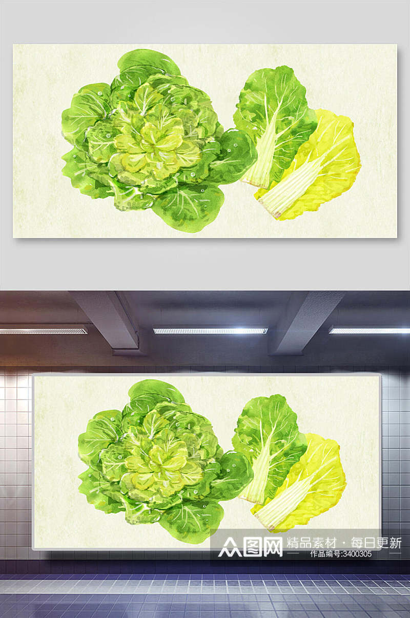 留白治愈简约清新自然手绘蔬菜插画素材
