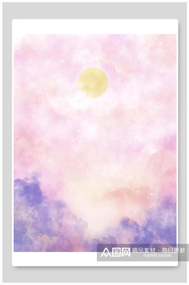 粉紫浪漫优雅梦幻唯美云彩星空背景素材