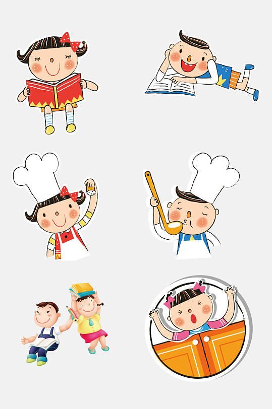 创意厨师卡通儿童免抠设计素材