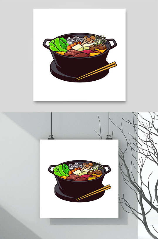 麻辣烫手绘美食矢量设计素材