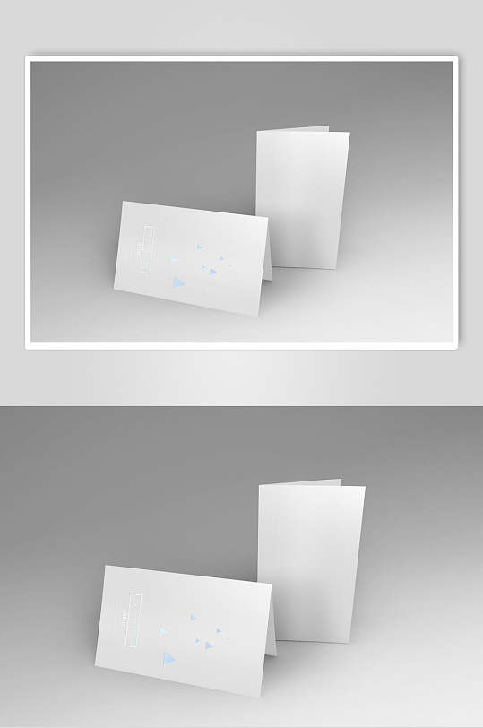 折叠贺卡明信片样机