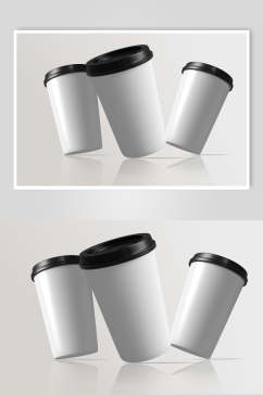 白色杯子包装图案设计展示样机