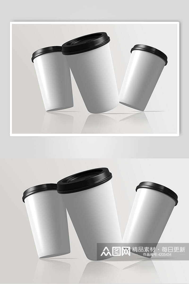 白色杯子包装图案设计展示样机素材