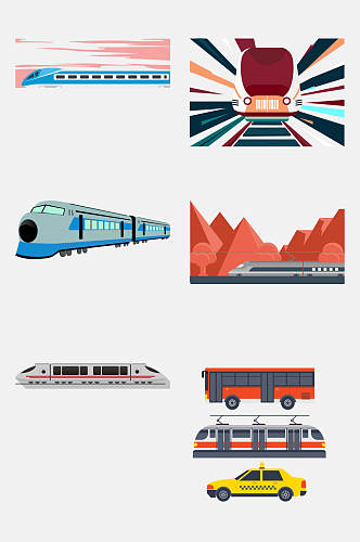 大气高铁交通工具图案免抠设计素材