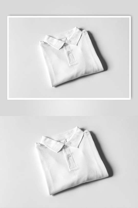 方领中性款式白polo衫展示样机