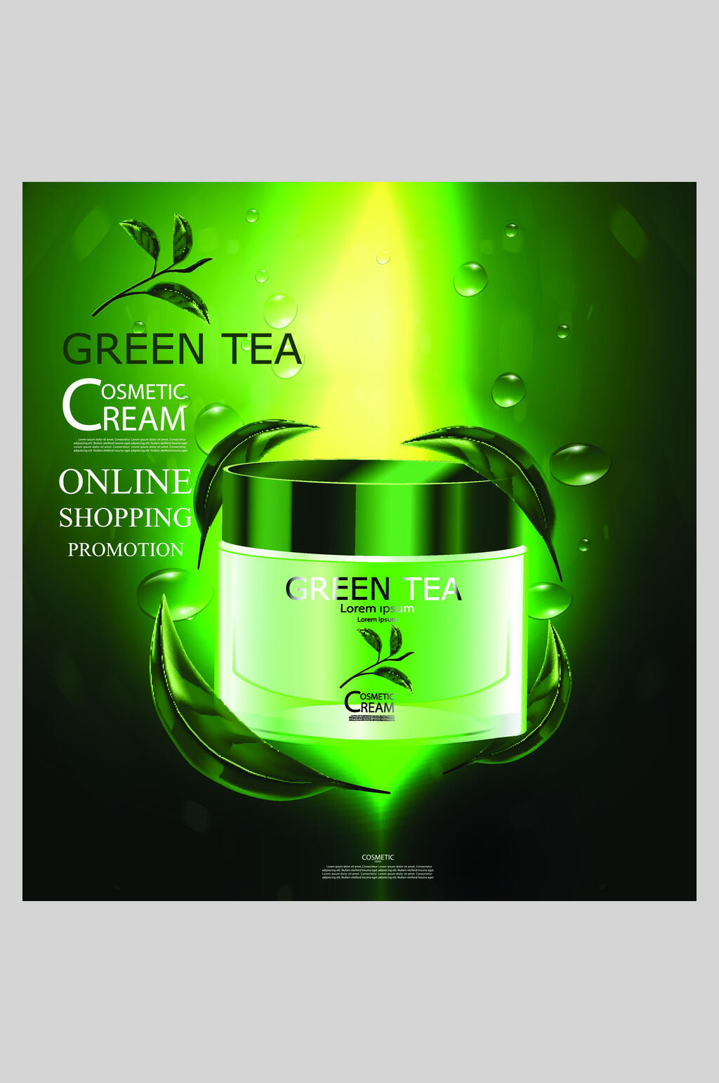 绿茶精美绿茶化妆品海报素材