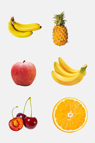 新鲜香蕉苹果水果免抠设计素材