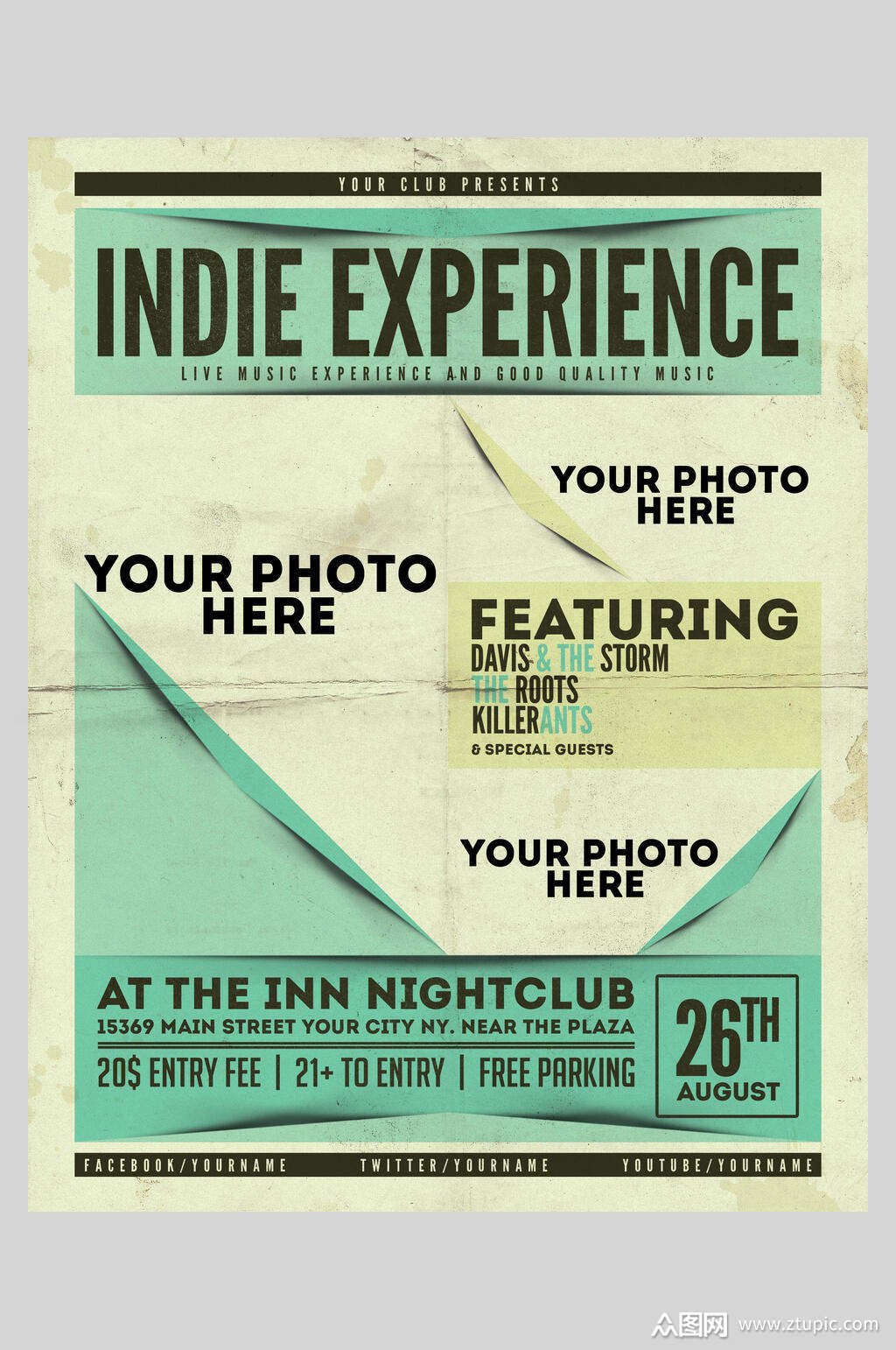 黄绿复古主题海报