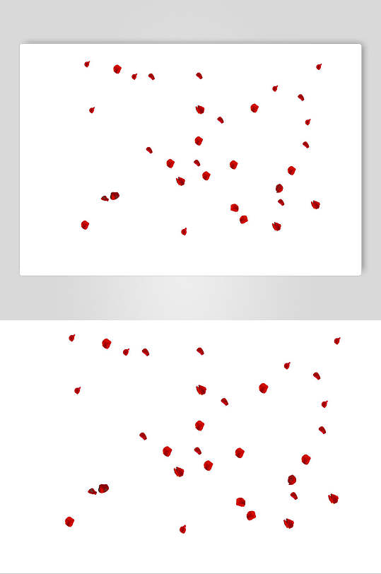 白底红色花卉飘花花瓣素材