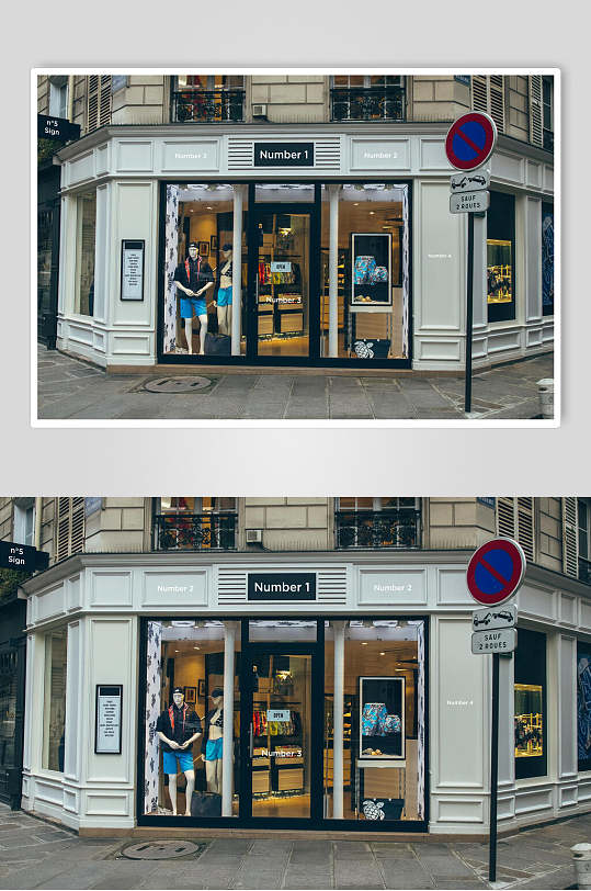 白色门头装饰样机