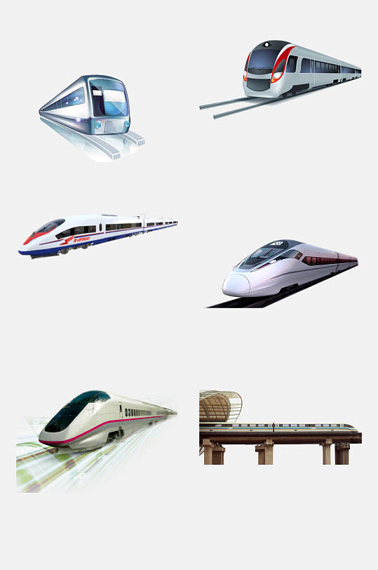 简洁创意高铁交通工具图案免抠素材