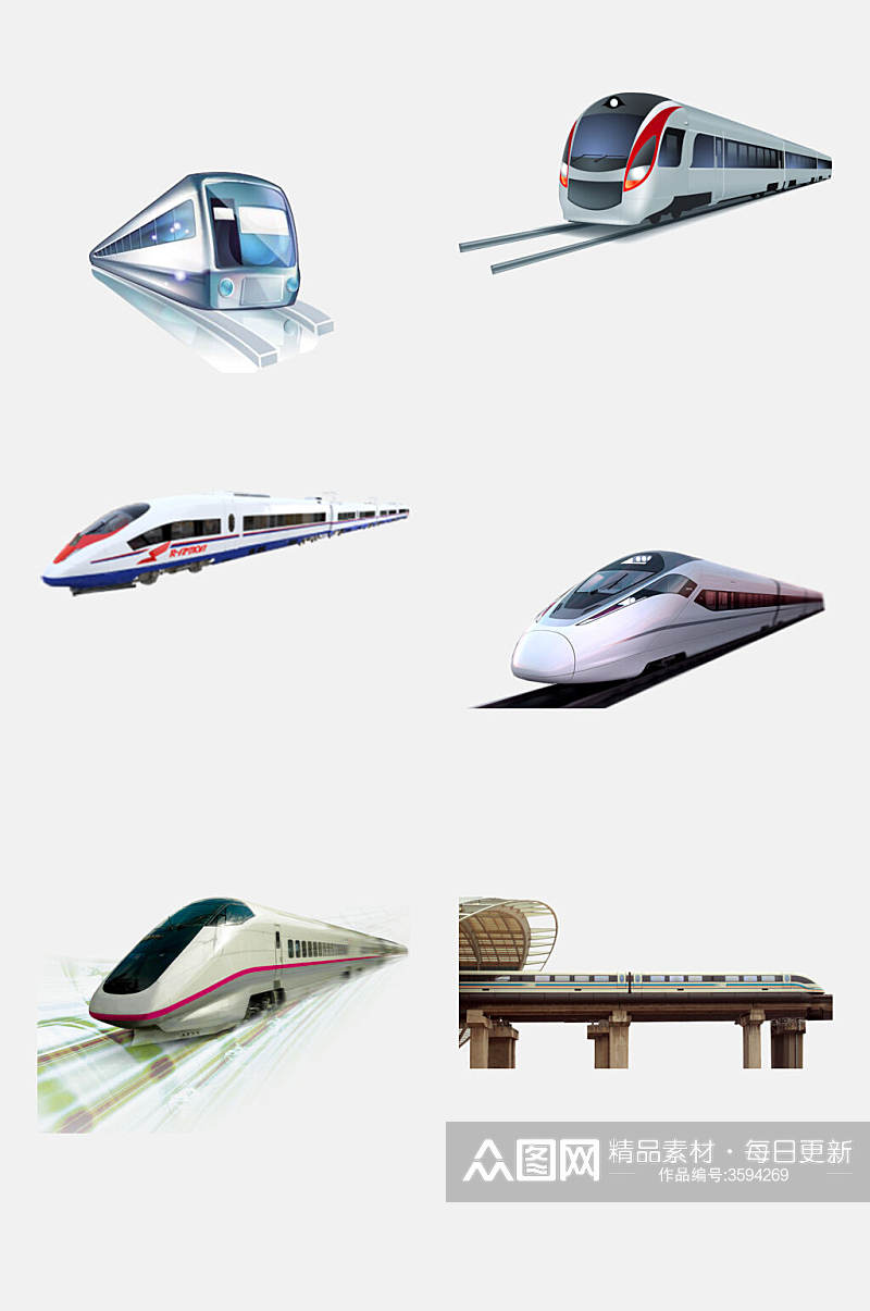 简洁创意高铁交通工具图案免抠素材素材