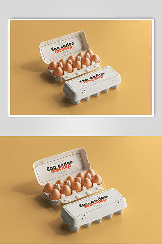 单个鸡蛋包装纸盒样机