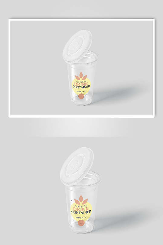 奶茶杯透明塑料杯样机-众图网