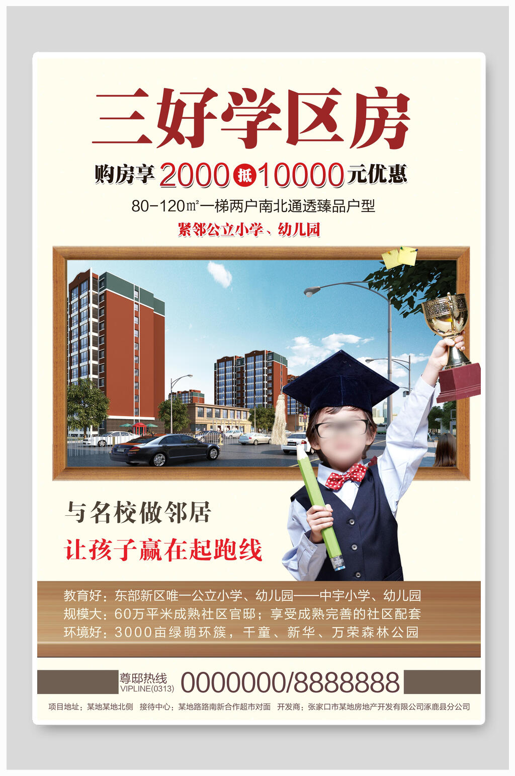 三好学区房海报素材
