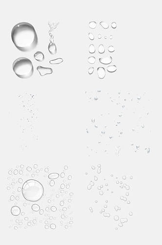 白色透明水滴免抠素材