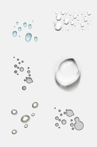 简约白色透明水滴免抠素材