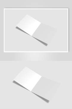 长方形阴影灰白色卡片折页样机