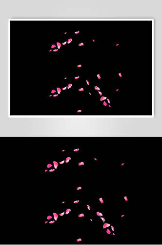 简约黑底飘花花瓣素材