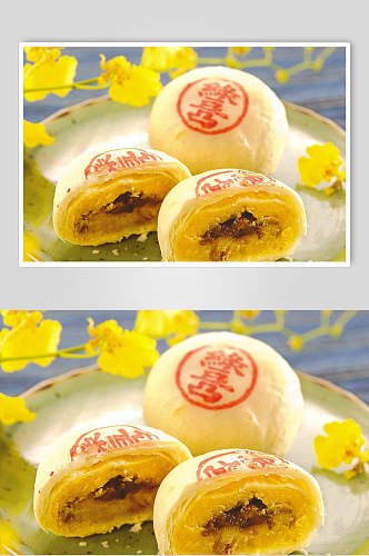 黄色中秋月饼图片